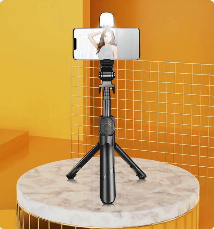 Trípode para celular con luz completa: Bluetooth, luz y control remoto